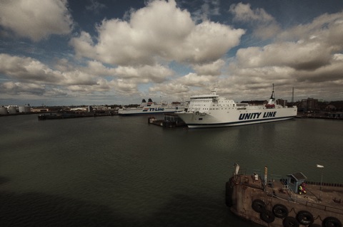 Bild: Im Hafen von Trelleborg (Südschweden).