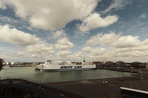 Bild: Im Hafen von Trelleborg (Südschweden).