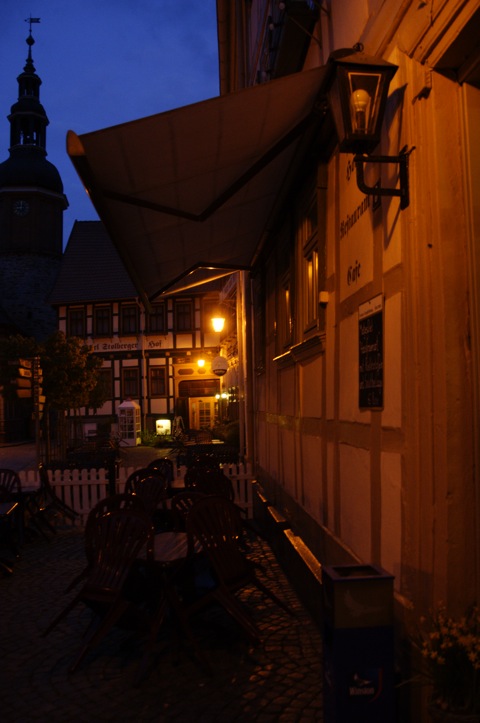 Bilder: Abendstimmung in der historischen Fachwerkstadt Stolberg im Harz.