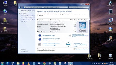 Bild: Die Leistungsbewertung des Acer Aspire One 756 unter Windows 7 Professional 64 Bit auf dem Acer Aspire One 756 kann sich sehen lassen. Klicken Sie auf das Bild um es zu vergrößern.