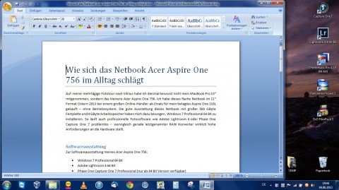 Bild: Funktioniert auf dem Acer Aspire One 756 unter Windows 7 Professional 64 Bit ausgezeichnet – Microsoft Office. Klicken Sie auf das Bild um es zu vergrößern.