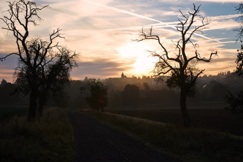 Bild: Unterharz - Sonnenaufgang über Bräunrode. NIKON D700 und AF-S NIKKOR 24-120 mm 1:4G ED VR. ISO 200 ¦ f/11 ¦ 24 mm ¦ 1/125 s ¦ kein Blitz. Klicken Sie auf das Bild um es zu vergrößern.