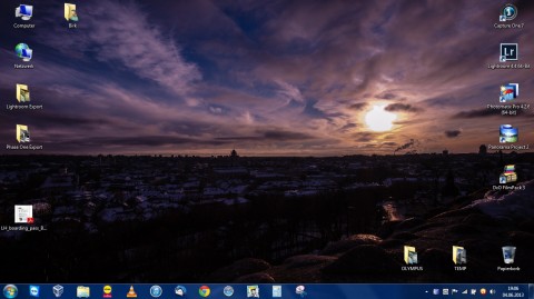 Bild: Mein Desktop unter Windows 7 Professional 64 Bit auf dem Acer Aspire One 756. Klicken Sie auf das Bild um es zu vergrößern.