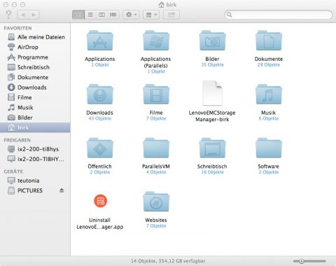 Bild: Der Library Ordner ist unter Mac OS X standardmäßig nicht sichtbar.