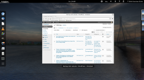 Bild: openSuSE mit WordPress auf einem Acer Aspire One 756.