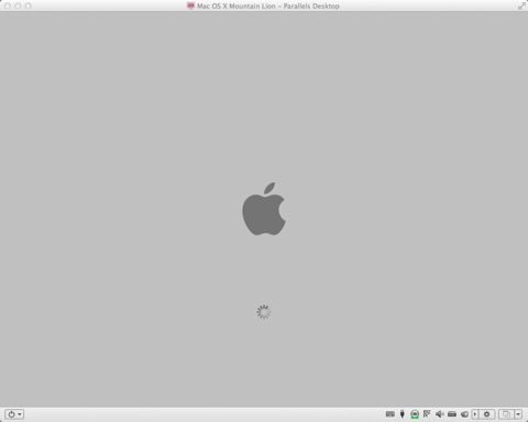 Bild: Bild: Dieser Bildschirm zeig Ihnen, dass Mac OS X Mountain Lion vom Installationsimage startet.