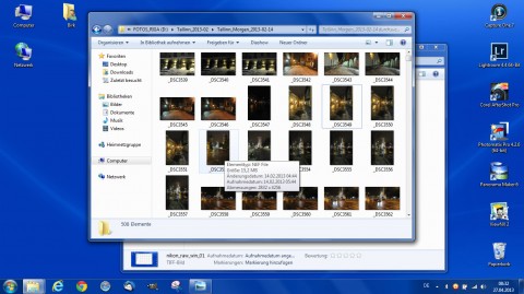 Bild: Nach der Installation des NIKON RAW Codec zeigt Microsoft Windows die Rohdaten von NIKON im Explorer problemlos an.