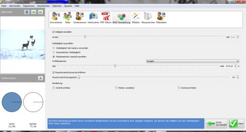 Bild: Bei der Optimierung der RAW Fotos mit Contenta Converter Pro sollte man die Einstellungen mit Bedacht anwenden. Die Bildwirkung ist sonst schnell dahin.