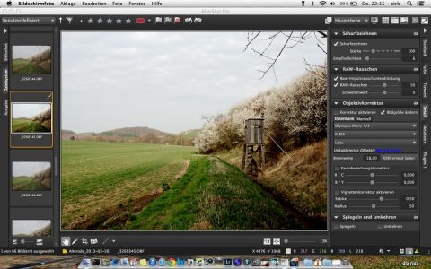 Bild: Corel AfterShot Pro liest die RAW Daten der OLYMPUS OM-D E-M5 problemlos ein. Die Kombination aus OLYMPUS OM-D E-M5 und M.ZUIKO DIGITAL ED 12‑40mm 1:2.8 wird aber nicht unterstützt. Bitte klicken Sie auf das Bild um es zu vergrößern.