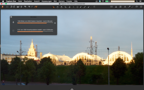 Bild: Phase One Capture One 7 unter Mac OS X 10.10 Yosemite Beta.