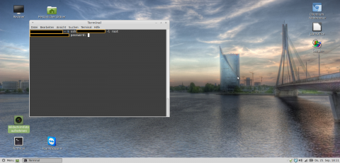 Bild: Einloggen auf dem Webserver unter Linux Mint. Das funktioniert auch auch unter Mac OS X.