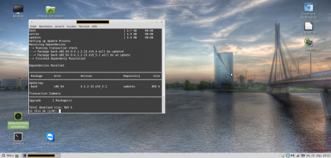 Bild: Und sofort startet der CentOS Linux Server neu.