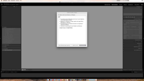 Bild: Seit einigen Tagen steht Adobe Lightroom in der Version 5.7 zur Verfügung. Hier die Suche nach Programmupdates in der version 5.6 unter Mac OS X 10.10.