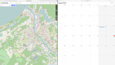 Bild: Die Split View Ansicht von OS X 10.11 El Capitan.