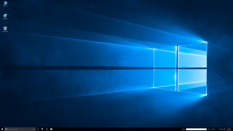 Bild: Der Desktop von Windows 10 nach dem Start.