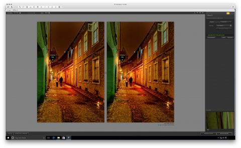 Bild: Google Nik Collection - Dfine 2 unter Windows 10. Links das Originalfoto im Format JPEG. Rechts das nachbearbeitete Foto im Format JPEG.