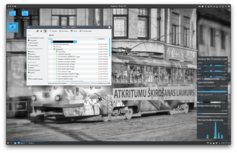 Bild: Die Verknüpfung von Google Drive zum Kubuntu 18.04 Desktop wird problemlos vom Dateimanager Dolphin geöffnet.