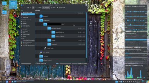 Bild: Google Drive lässt sich in Kubuntu 18.04 LTS Linux ohne die Installation zusätzlicher Software nahtlos in den Dateimanager Dolphin integrieren.
