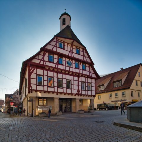 Bild: Blaubeuren Altstadt. Das Bürgermeisteramt in der Altstadt von Blaubeuren. Klicken Sie auf das Bild um es zu vergrößern.