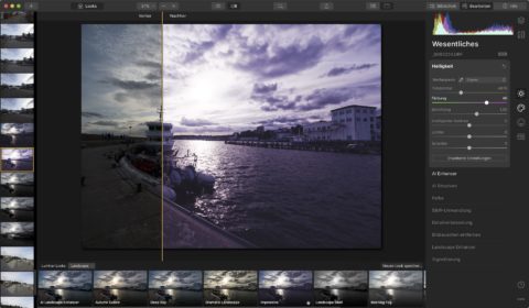 Bild: Skylum Luminar 4. Viele Möglichkeiten der Bildgestaltung sind mit den vorgefertigten Looks möglich. Klicken Sie auf das Bild um es zu vergrößern.
