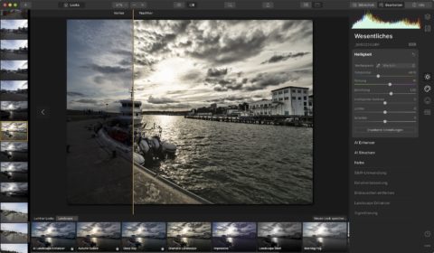 Bild: Skylum Luminar 4. Viele Möglichkeiten der Bildgestaltung sind mit den vorgefertigten Looks möglich. Klicken Sie auf das Bild um es zu vergrößern.