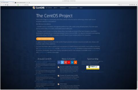 Bild: CentOS 7 Linux erhält eine Langzeitunterstützung mit Updates. Es ist deshalb besonders als Serverbetriebssystem geeignet. Wie fast alle Serverbetriebssysteme ist ist keine grafische Benutzeroberfläche installiert. Wegen des Konzeptes von Linux lassen sich aber trotzdem GUI Programme installieren, wie hier der Firefox Webbrowser. Klicken Sie auf das Bild, um es zu vergrößern.